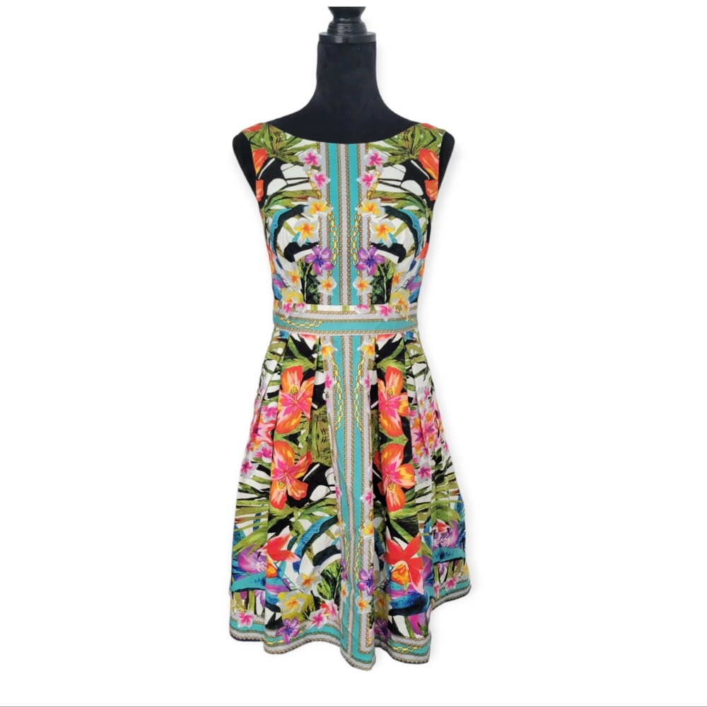Floral Petticoat A-Line Sleeveless Dress